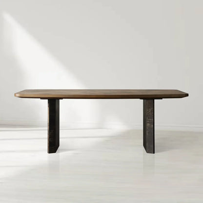 Polson Burl Wood Double-Pedestal Dining Table
