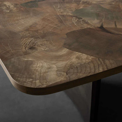 Polson Burl Wood Double-Pedestal Dining Table