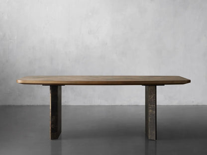 Polson Burl Wood Double-Pedestal Dining Table