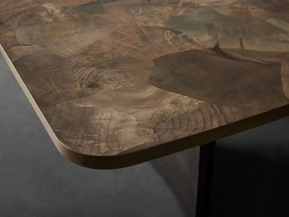 Polson Burl Wood Double-Pedestal Dining Table
