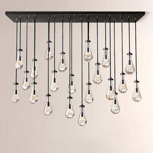 Raindrop Rectangle Chandelier 72"