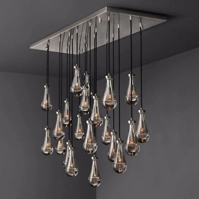Raindrop Rectangle Chandelier D72"