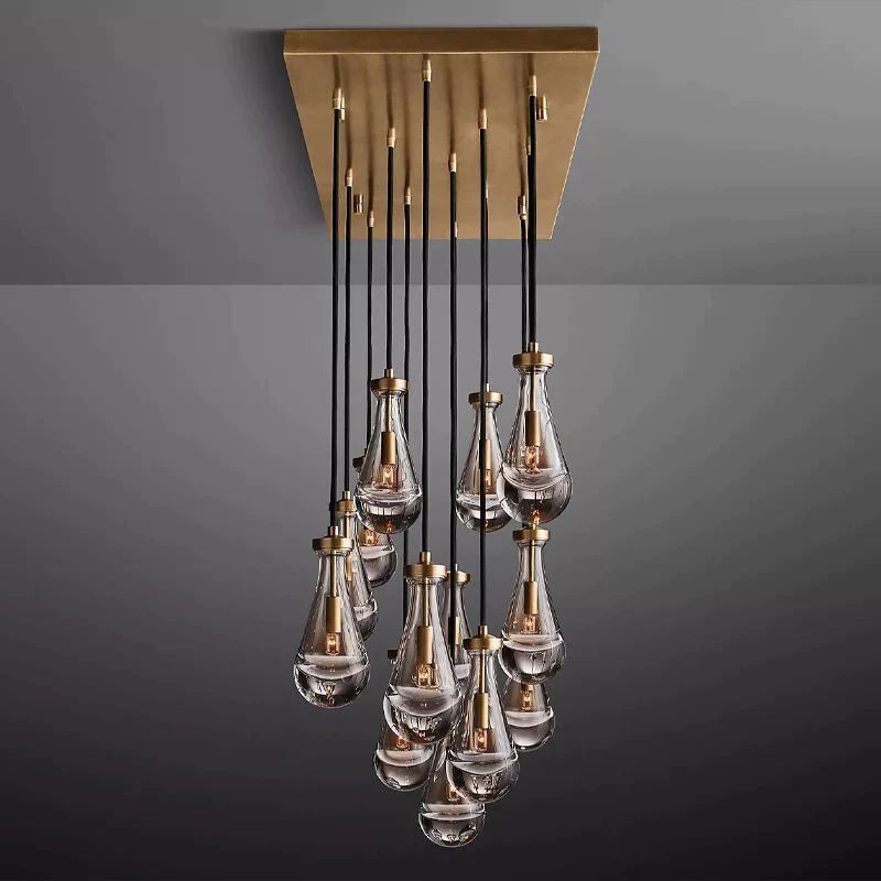 Raindrop Rectangular Chandelier D54"