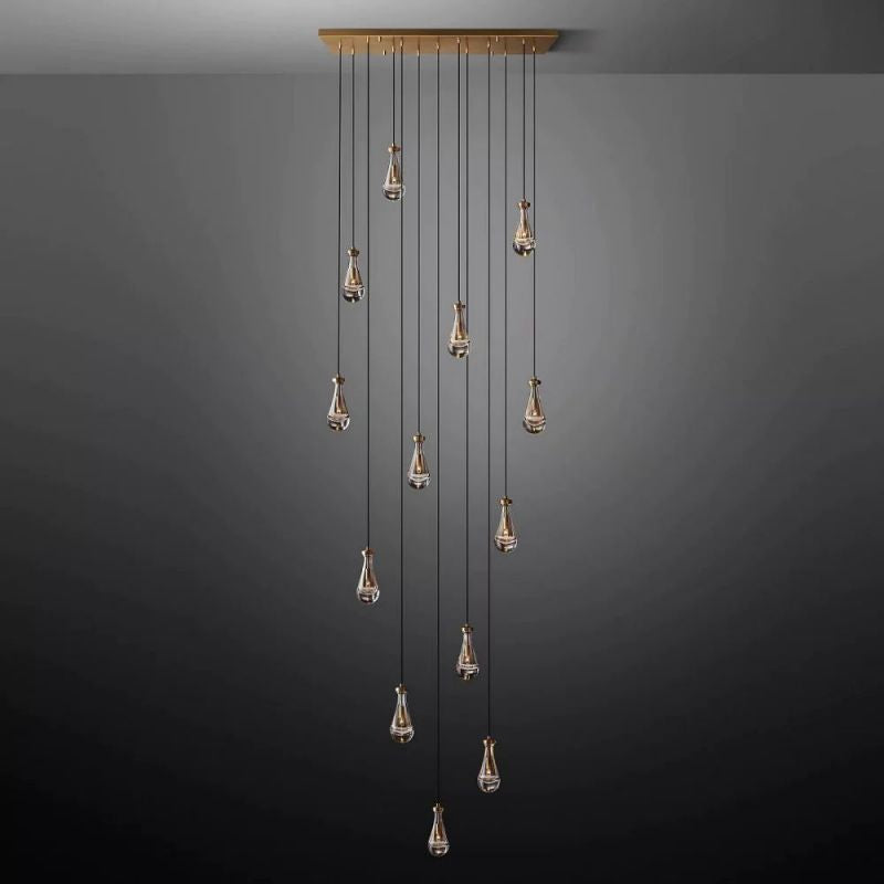 Raindrop Rectangular Chandelier D54"