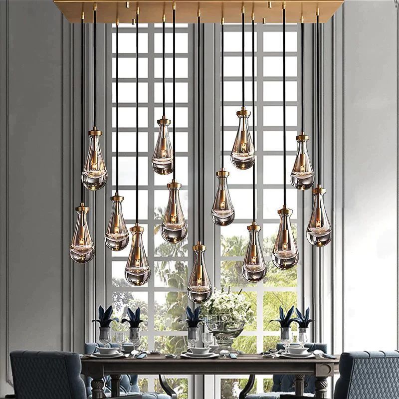 Raindrop Rectangular Chandelier D54"