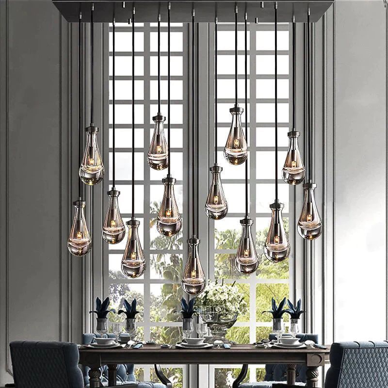 Raindrop Rectangular Chandelier D54"