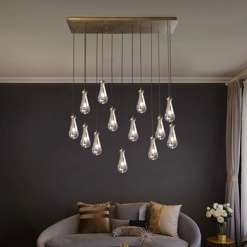 Raindrop Rectangular Chandelier D54"