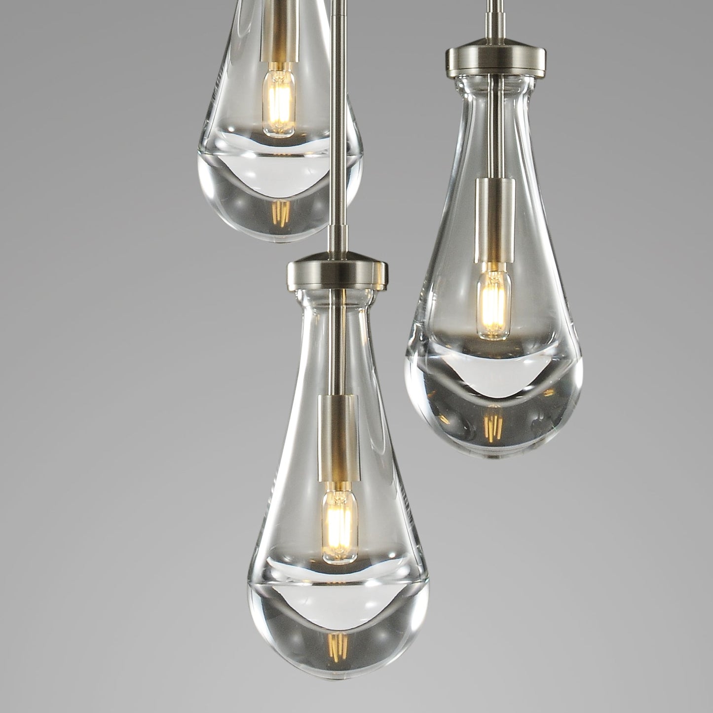 Raindrop Round Bedroom Chandelier 5 Lights 14"D