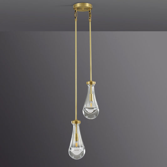 Raindrop Round Chandelier 2 Lights 5"D
