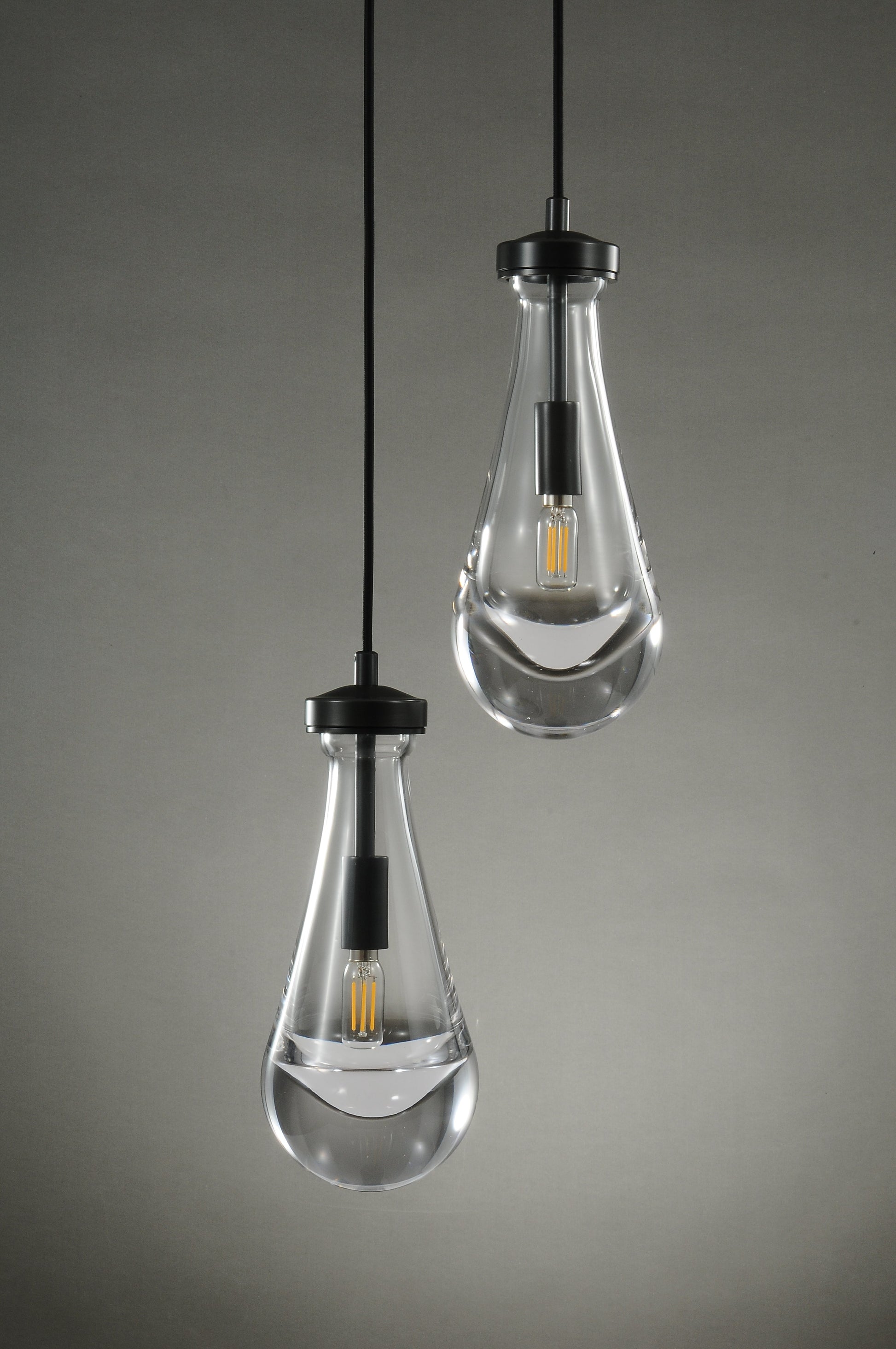 Raindrop Round Chandelier 2 Lights 5"D