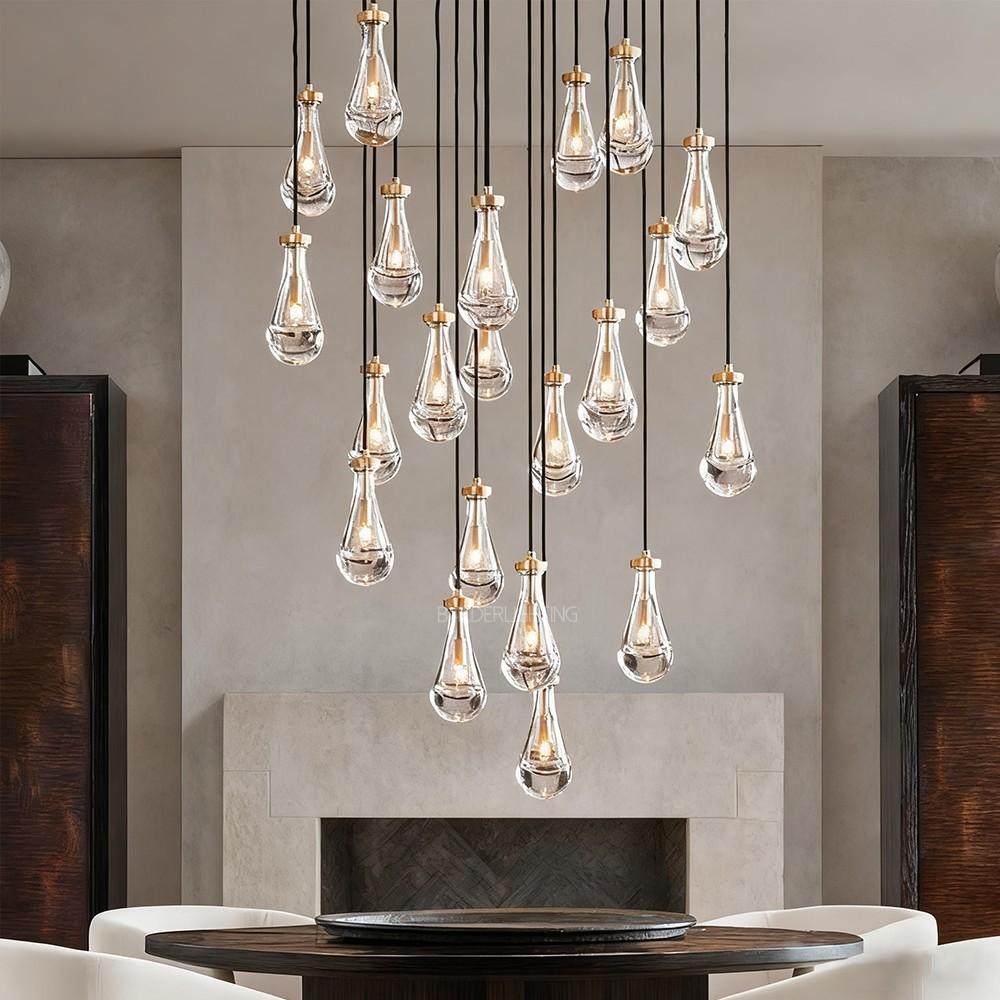 Raindrop Round Chandelier Light 47"