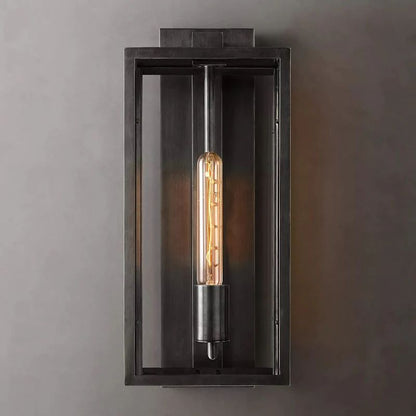 Randy Outdoor Square Lantern Bedroom Wall Sconce 18"