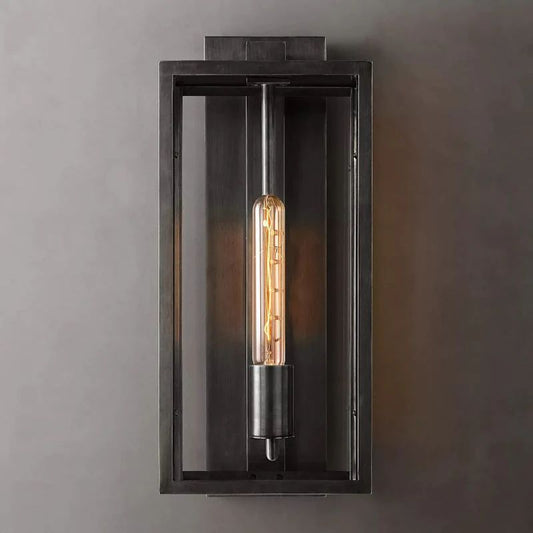 Randy Outdoor Square Lantern Bedroom Wall Sconce 18"