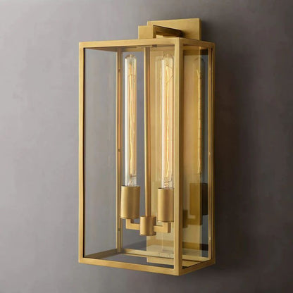 Randy Outdoor Square Lantern Bedroom Wall Sconce 21"
