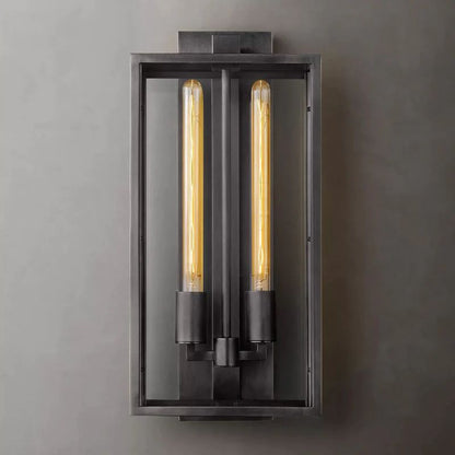 Randy Outdoor Square Lantern Bedroom Wall Sconce 21"