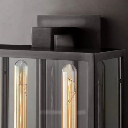 Randy Outdoor Square Lantern Bedroom Wall Sconce 21"