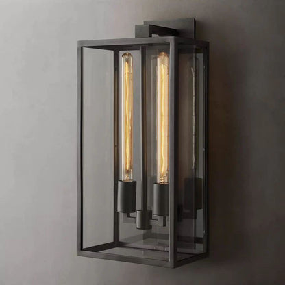 Randy Outdoor Square Lantern Bedroom Wall Sconce 28"