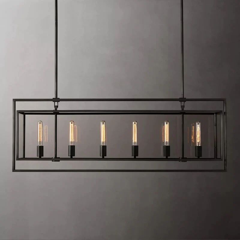 Randy Vintage Rectangle Chandelier 54"