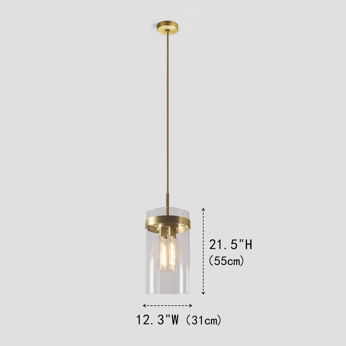 Rata Cylinder Glass Pendant