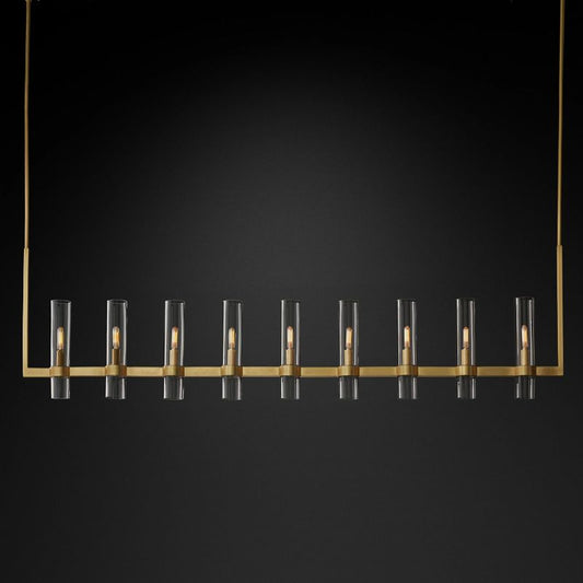 Rata Modern Fashion Glass Linear Chandelier 71"
