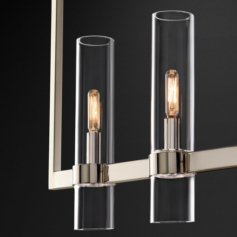 Rata Modern Fashion Glass Linear Chandelier 71"