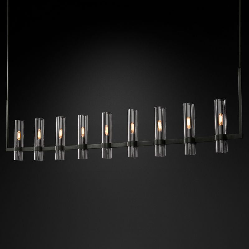 Rata Modern Fashion Glass Linear Chandelier 71"