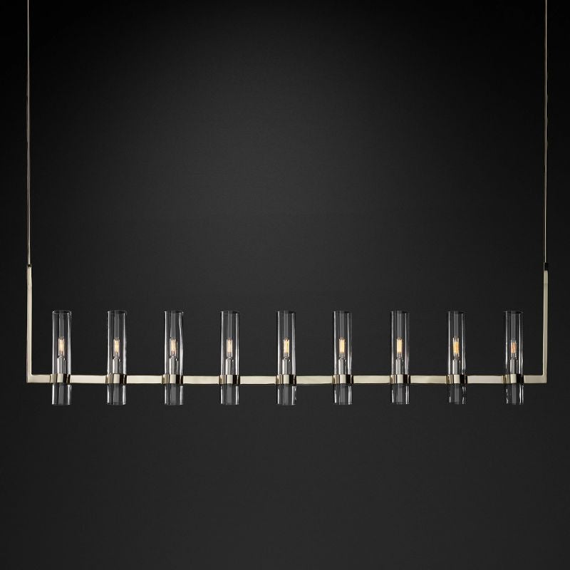 Rata Modern Fashion Glass Linear Chandelier 71"