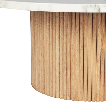SHYFOY 35" Modern Round Marble Coffee Table