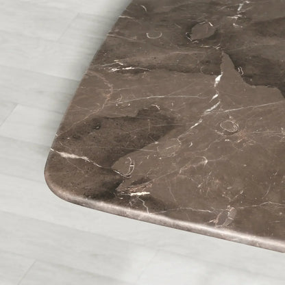 Sailor Germain Rectangular Marble Top Dining Table with Clement Wood Base