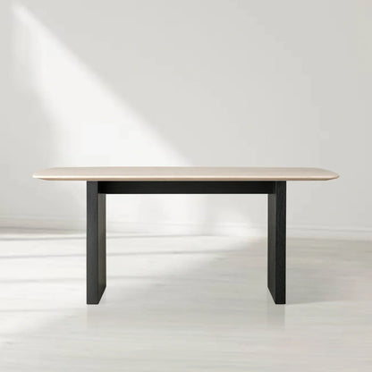Sailor Germain Rectangular Marble Top Dining Table with Clement Wood Base