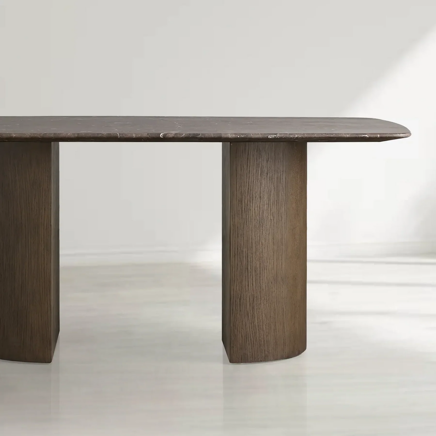 Sailor Germain Rectangular Marble Top Dining Table with Dauphine Base