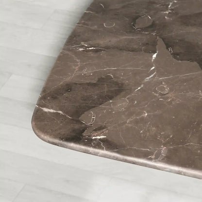 Sailor Germain Rectangular Marble Top Dining Table with Dauphine Base