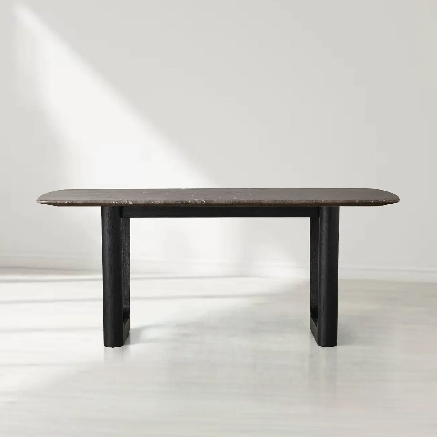 Sailor Germain Rectangular Marble Top Dining Table with Rennes Base