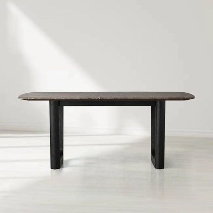 Sailor Germain Rectangular Marble Top Dining Table with Rennes Base