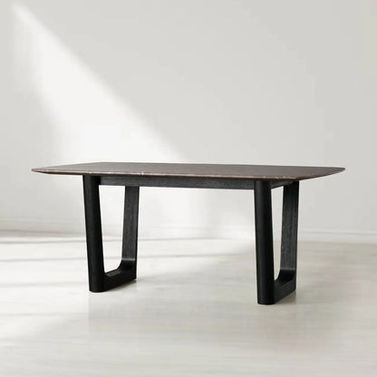 Sailor Germain Rectangular Marble Top Dining Table with Rennes Base