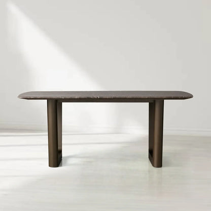 Sailor Germain Rectangular Marble Top Dining Table with Rennes Base