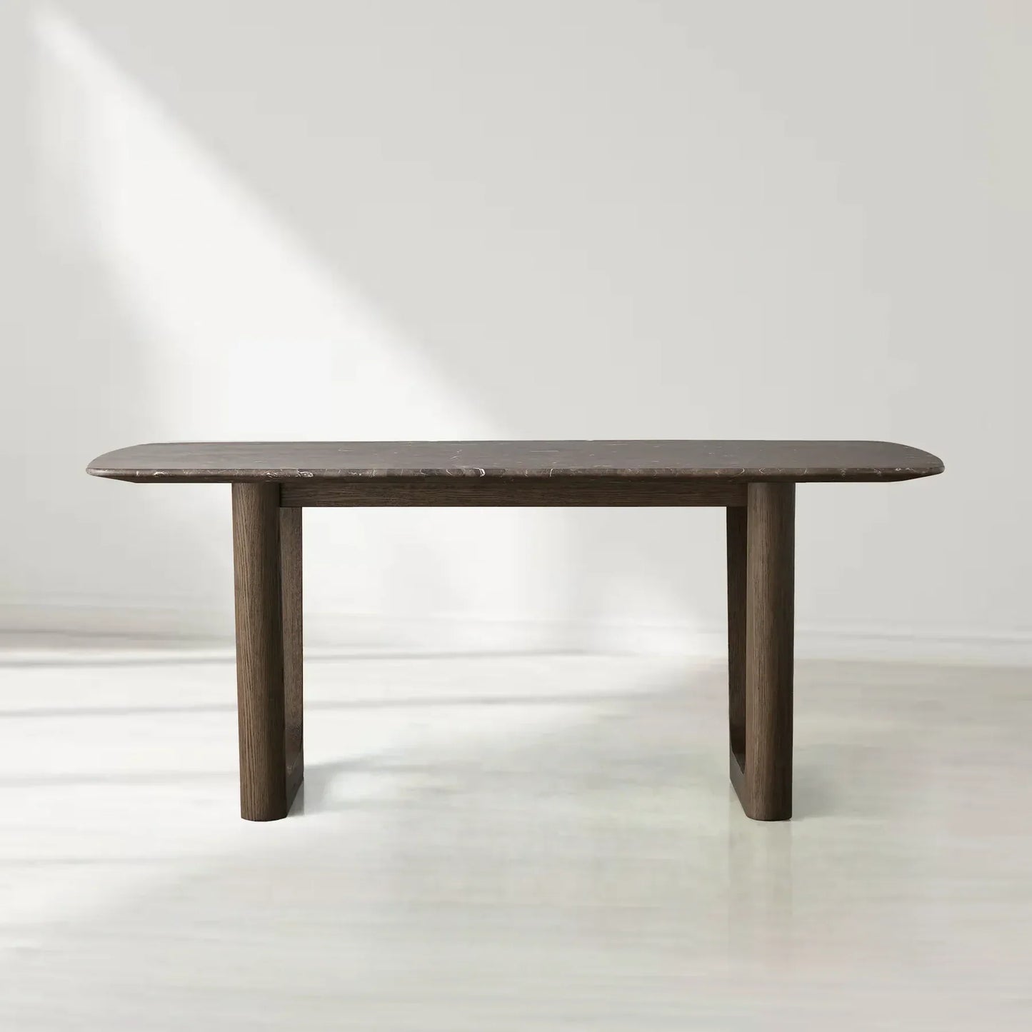 Sailor Germain Rectangular Marble Top Dining Table with Rennes Base