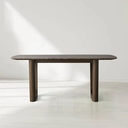 Sailor Germain Rectangular Marble Top Dining Table with Rennes Base