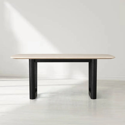 Sailor Germain Rectangular Marble Top Dining Table with Rennes Base
