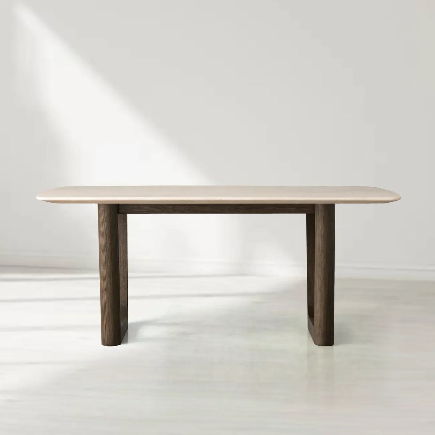 Sailor Germain Rectangular Marble Top Dining Table with Rennes Base