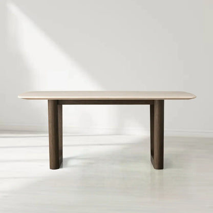 Sailor Germain Rectangular Marble Top Dining Table with Rennes Base