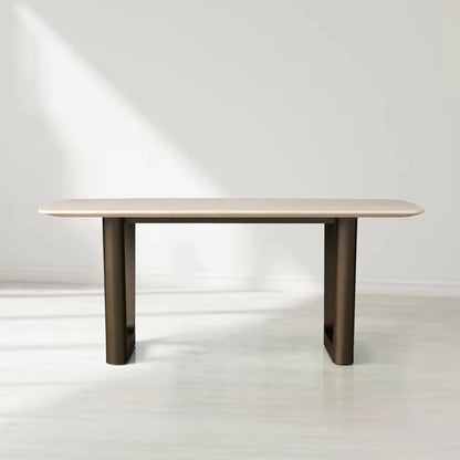 Sailor Germain Rectangular Marble Top Dining Table with Rennes Base