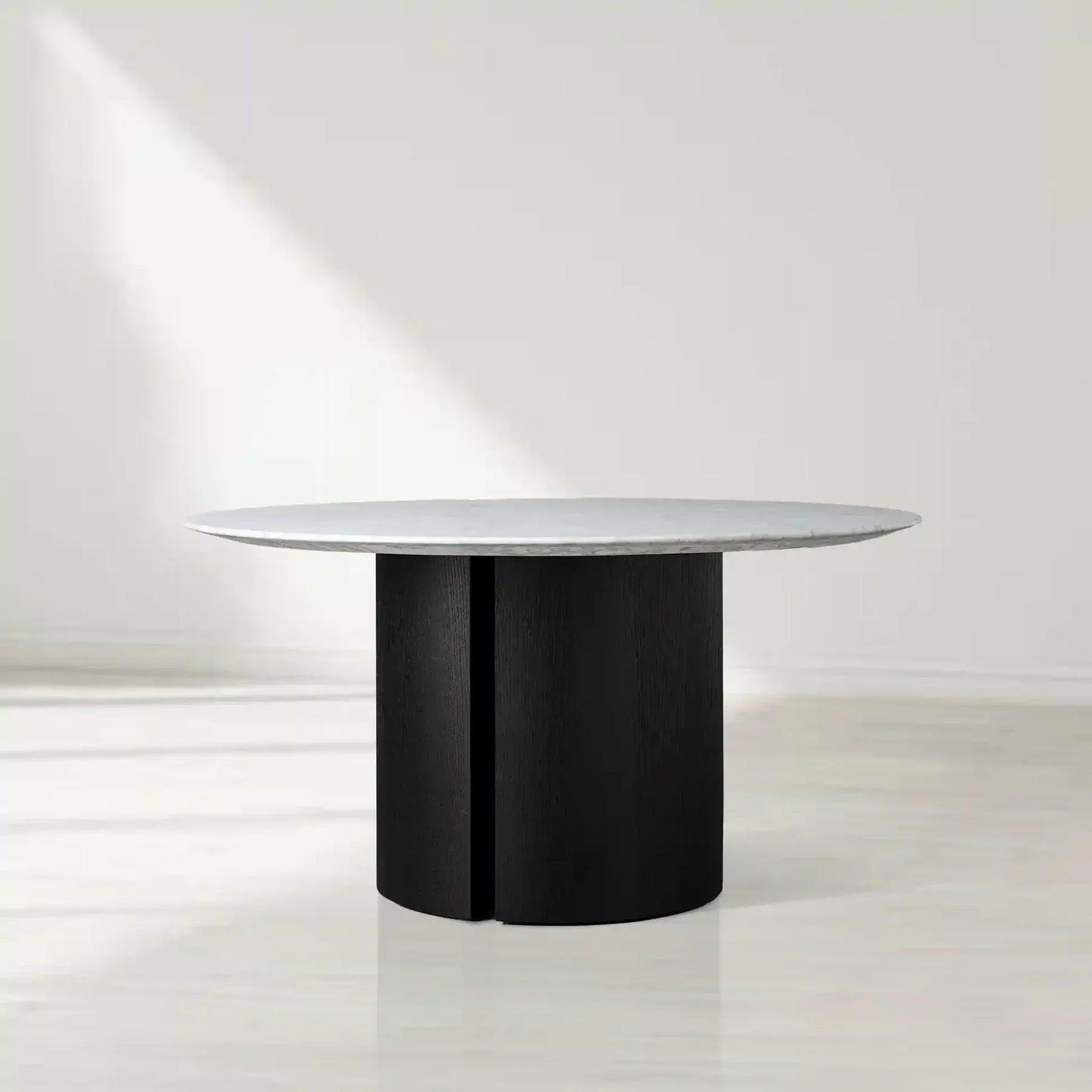 Sailor Germain Round Marble Top Dining Table with Dauphine Base