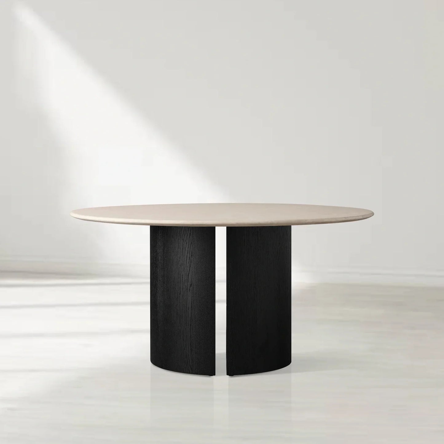 Sailor Germain Round Marble Top Dining Table with Dauphine Base