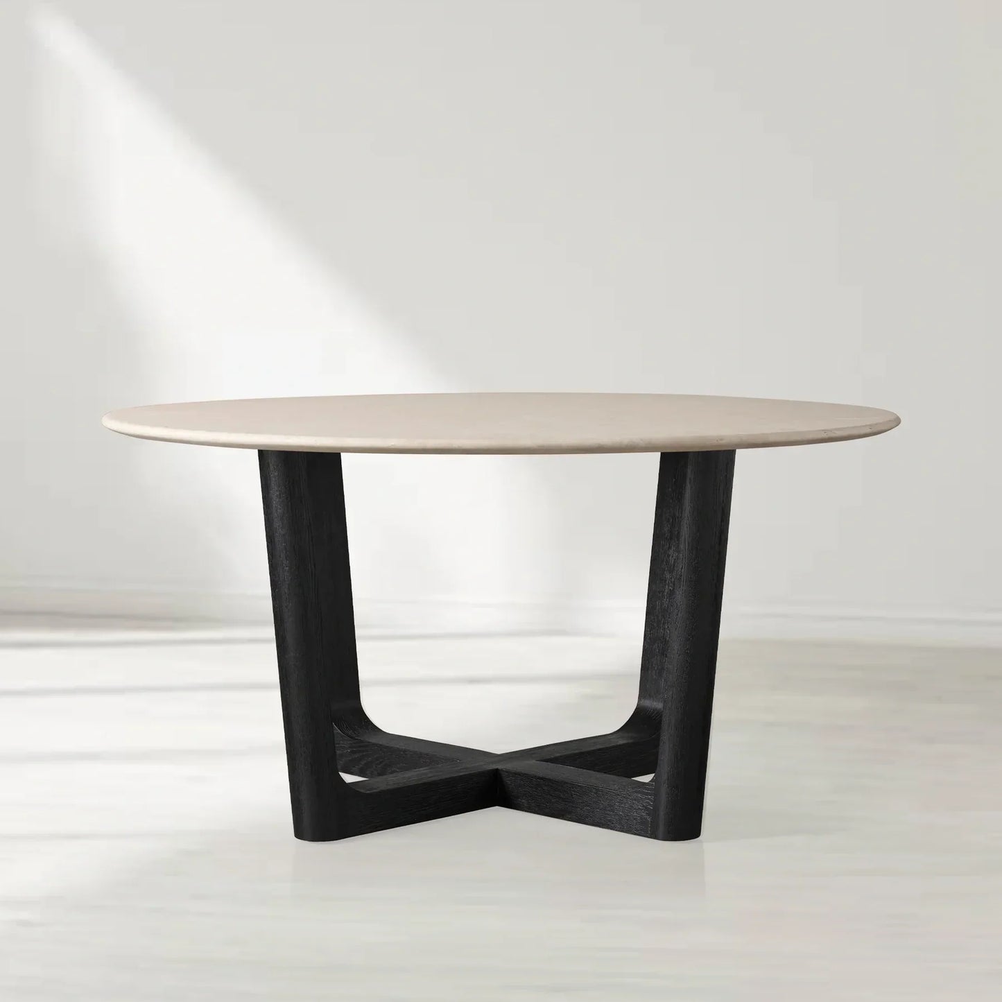 Sailor Germain Round Marble Top Dining Table with Rennes Base