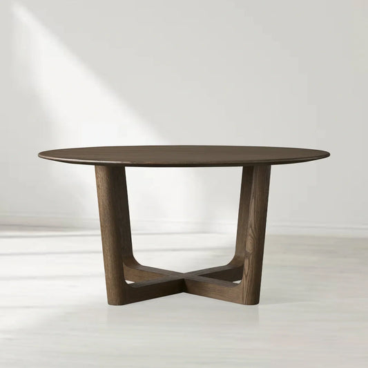 Sailor Germain Round Oak Wood Dining Table with Rennes Base