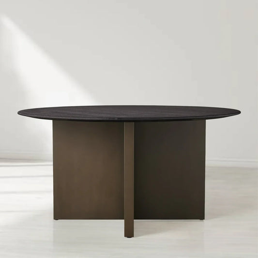 Sailor Germain Round Wood Dining Table with Clement Base Design