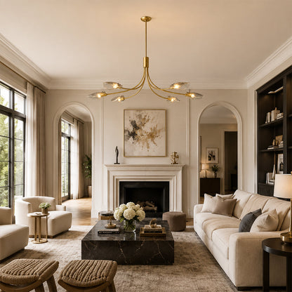 Sally Smoke Glass Linear Chandelier