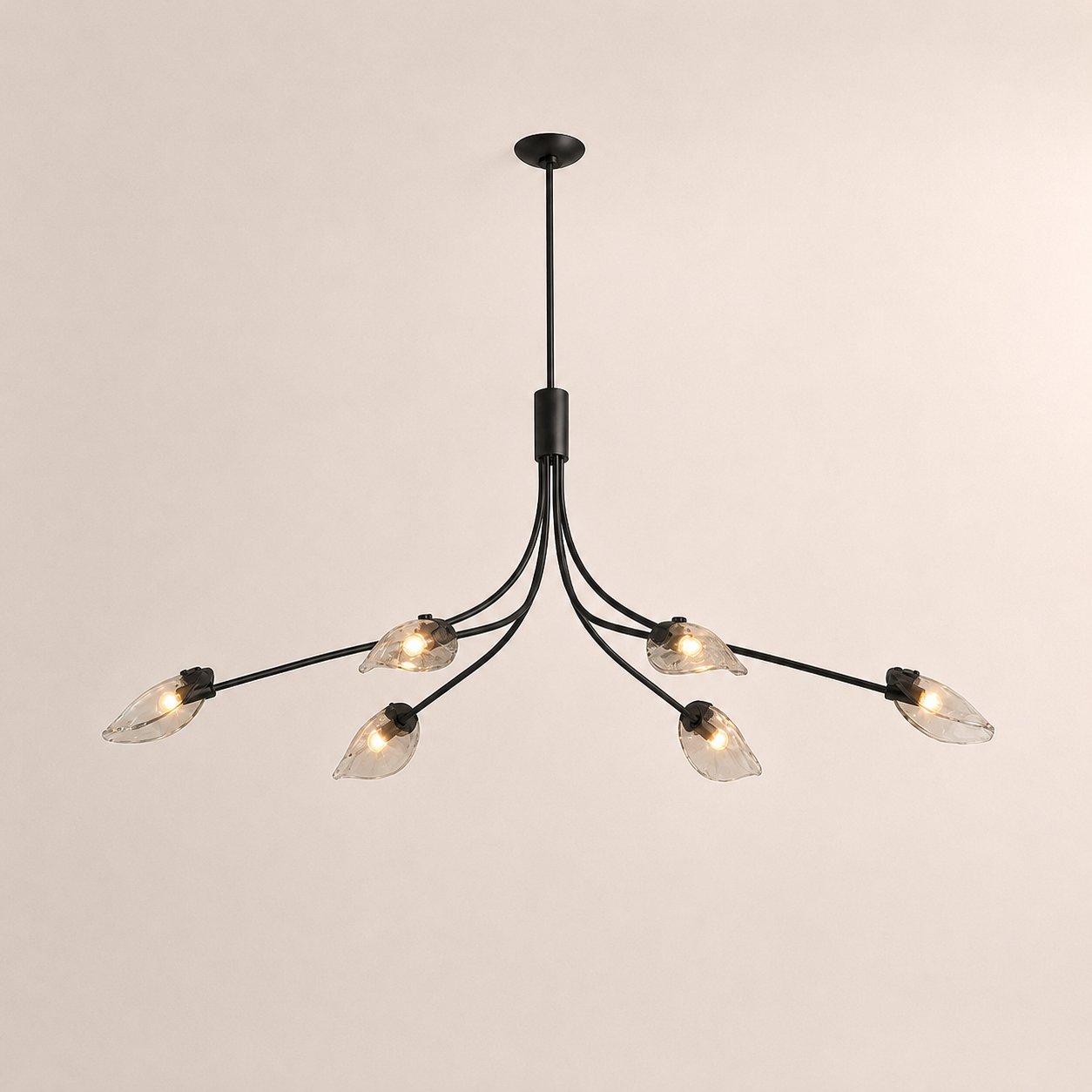 Sally Smoke Glass Linear Chandelier