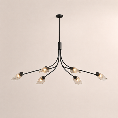 Sally Smoke Glass Linear Chandelier